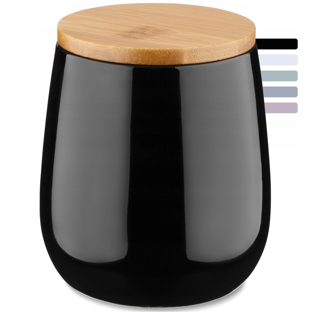 Scatola porta dischetti di cotone KADAX, in ceramica nera