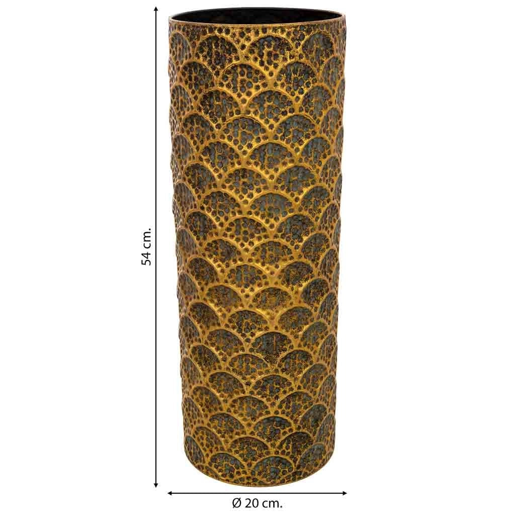Portaombrelli in metallo dorato 20x20x54h cm