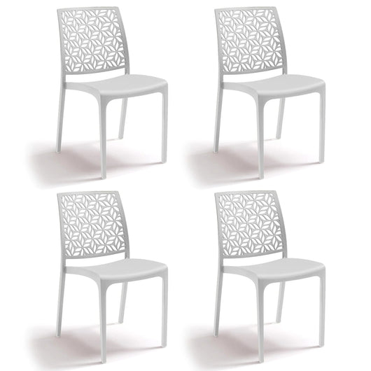 Marvin Sedia in Polipropilene Ninfa, da Interno Esterno, Sedie Impilabili, Sedie Moderne Resistenti 4 SEDIE NINFA BIANCO