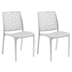 Marvin Sedia in Polipropilene Ninfa, da Interno Esterno, Sedie Impilabili, Sedie Moderne Resistenti 2 SEDIE NINFA BIANCO