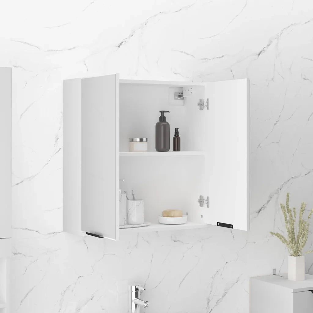Armadietto a Specchio da Bagno Bianco 64x20x67 cm 811313