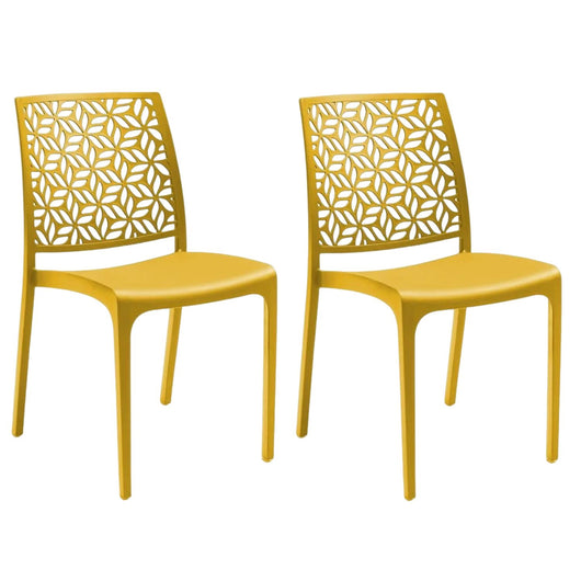 Marvin Sedia in Polipropilene Ninfa, da Interno Esterno, Sedie Impilabili, Sedie Moderne Resistenti 2 SEDIE NINFA SENAPE