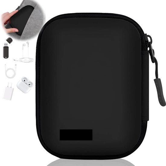 Organizzatore cavi Tote per elettronica - Borsa di viaggio impermeabile - Borsa di stoccaggio universale mini - Nero