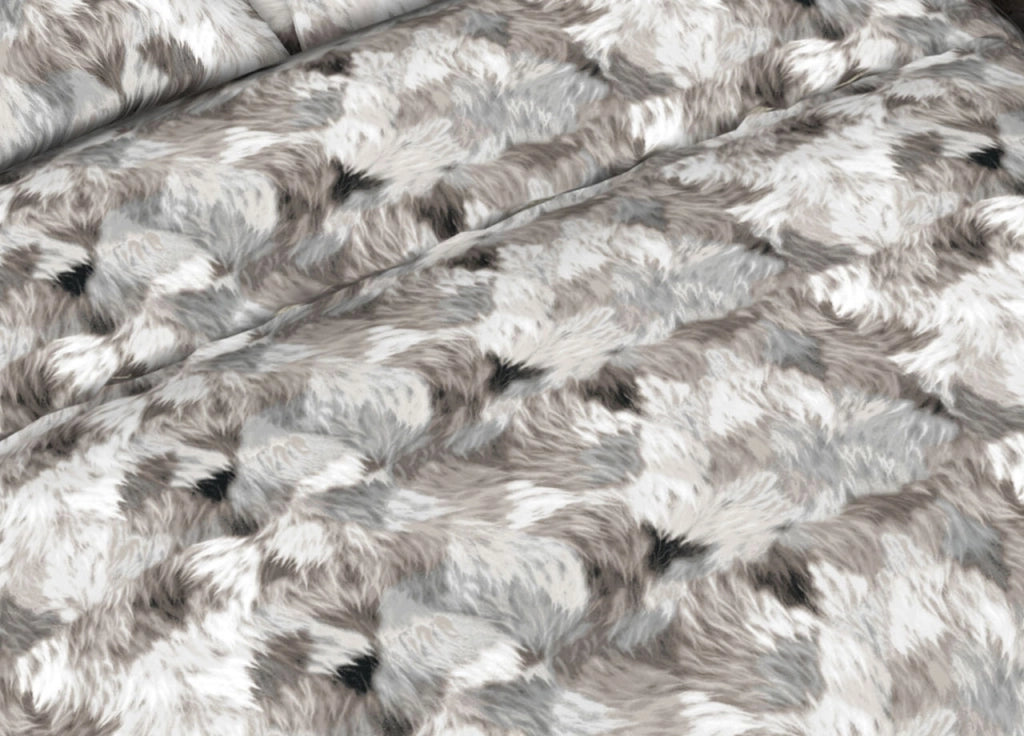 Completo Lenzuola Letto In 100% Cotone Made In Italy Disegni Assortiti C.N - 1 Piazza - Soffice Grigio