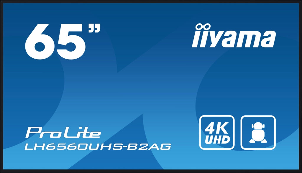 Iiyama lh6560uhs-b2ag visualizzatore di messaggi pannello a digitale 165,1 cm (65") led wi-fi 500 cd/m² 4k ultra hd nero processore integrato android 11 24/7