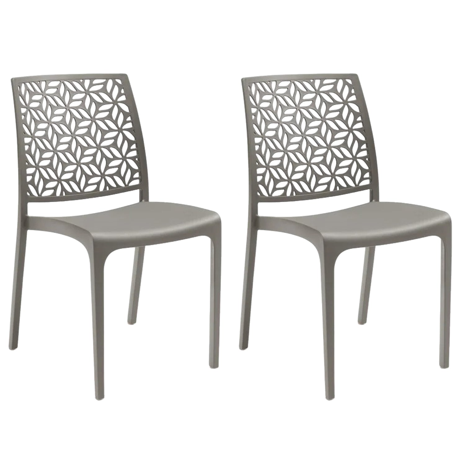 Marvin Sedia in Polipropilene Ninfa, da Interno Esterno, Sedie Impilabili, Sedie Moderne Resistent 2 SEDIE NINFA TORTORA