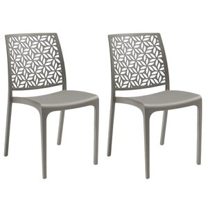 Marvin Sedia in Polipropilene Ninfa, da Interno Esterno, Sedie Impilabili, Sedie Moderne Resistent 2 SEDIE NINFA TORTORA