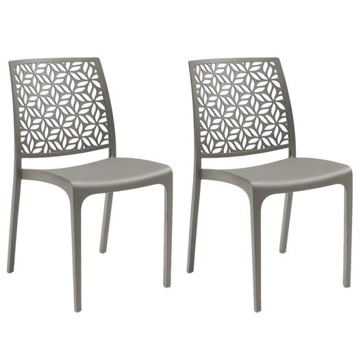 Marvin Sedia in Polipropilene Ninfa, da Interno Esterno, Sedie Impilabili, Sedie Moderne Resistent 2 SEDIE NINFA TORTORA