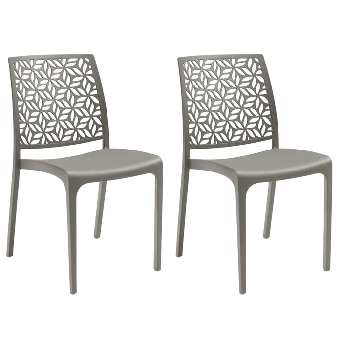 Marvin Sedia in Polipropilene Ninfa, da Interno Esterno, Sedie Impilabili, Sedie Moderne Resistent 2 SEDIE NINFA TORTORA