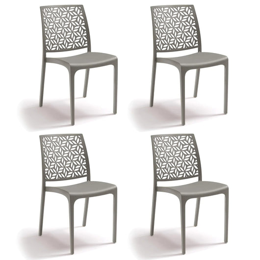 Marvin Sedia in Polipropilene Ninfa, da Interno Esterno, Sedie Impilabili, Sedie Moderne Resistent 4 SEDIE NINFA TORTORA