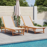 vidaXL Lettini Prendisole 2 pz Grigi Legno Massello Acacia e Textilene