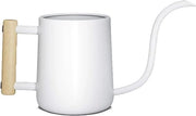 Giocatore Vintage Bianco - Giocatore in Acciaio Inossidabile con Manico in Legno - 1 Litro
