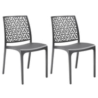 Marvin Sedia in Polipropilene Ninfa, da Interno Esterno, Sedie Impilabili, Sedie Moderne Resistent 2 SEDIE NINFA GRAFITE