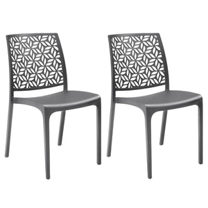 Marvin Sedia in Polipropilene Ninfa, da Interno Esterno, Sedie Impilabili, Sedie Moderne Resistent 2 SEDIE NINFA GRAFITE