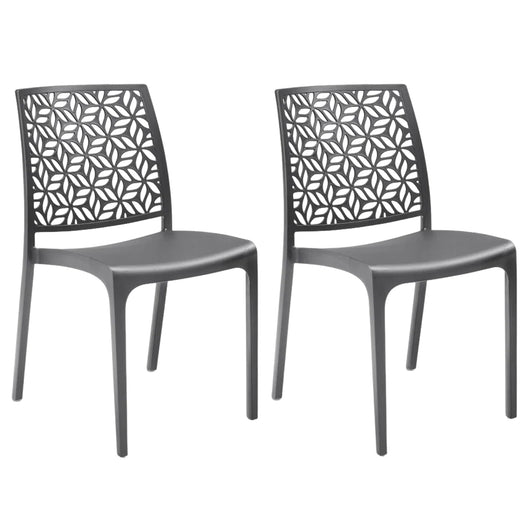 Marvin Sedia in Polipropilene Ninfa, da Interno Esterno, Sedie Impilabili, Sedie Moderne Resistent 2 SEDIE NINFA GRAFITE