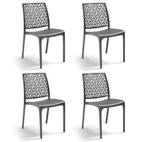 Marvin Sedia in Polipropilene Ninfa, da Interno Esterno, Sedie Impilabili, Sedie Moderne Resistent 4 SEDIE NINFA GRAFITE