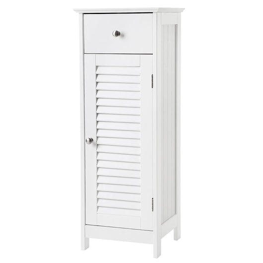 Mobiletto da bagno Valora BBC43WT in MDF bianco, design salvaspazio