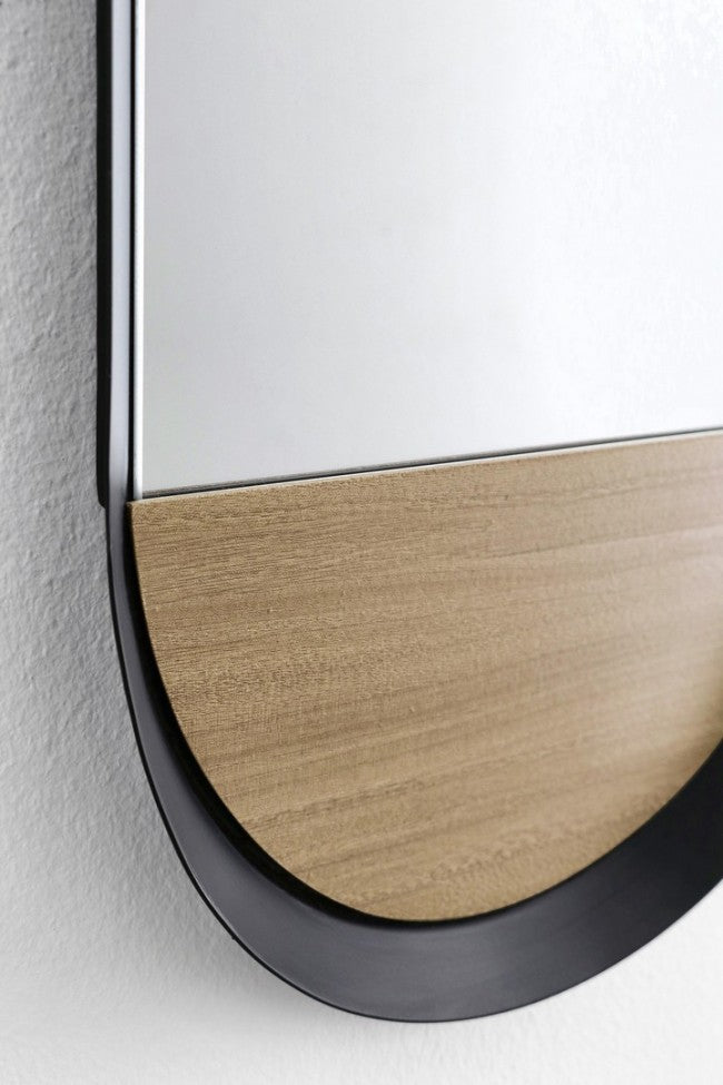 Specchio Acciaio Nero Moderno da Parete 30x120 cm - LUCIA