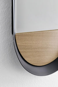 Specchio Acciaio Nero Moderno da Parete 23x100 cm - LUCIA