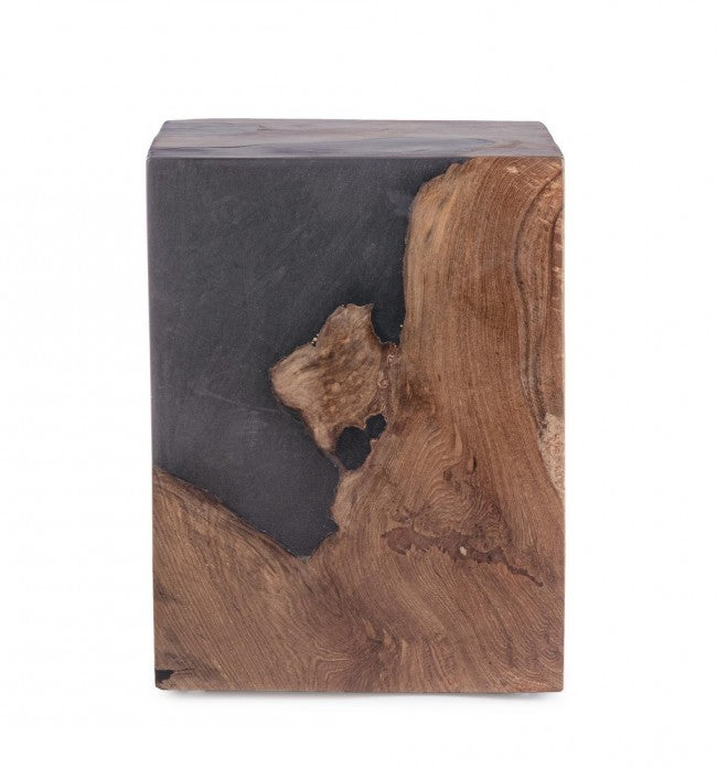 Tavolino Teak Nero Moderno da Interno 30x30 cm - MAX