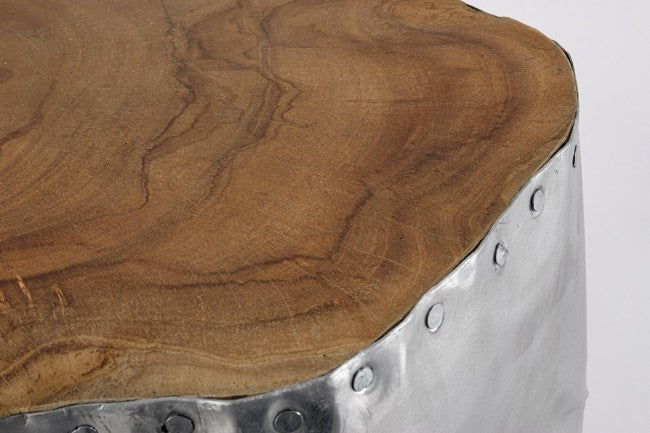 Tavolino in Teak Marrone Moderno da Interno 35 cm - MAX