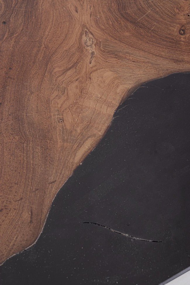 Tavolino Teak Nero Moderno da Interno 30x30 cm - MAX