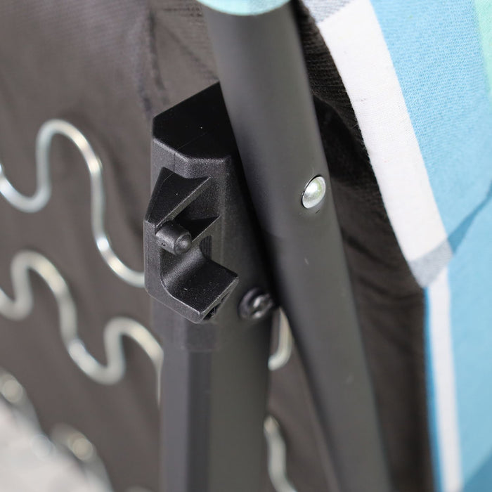 Marvin Poltrona Sdraio da Giardino con Poggiapiedi Barbara Sdraio Reclinabile Regolabile  Cuscino Imbot AZZURRO SCOZZESE