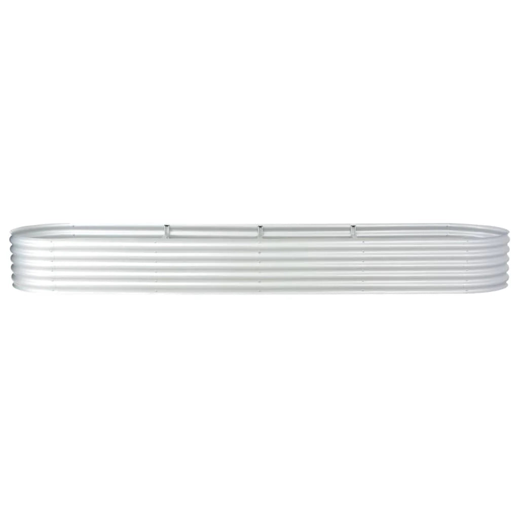 Fioriera rialzata piante fiori giardino 400 x 80 x 44 cm acciaio zincato argento 02_0001050