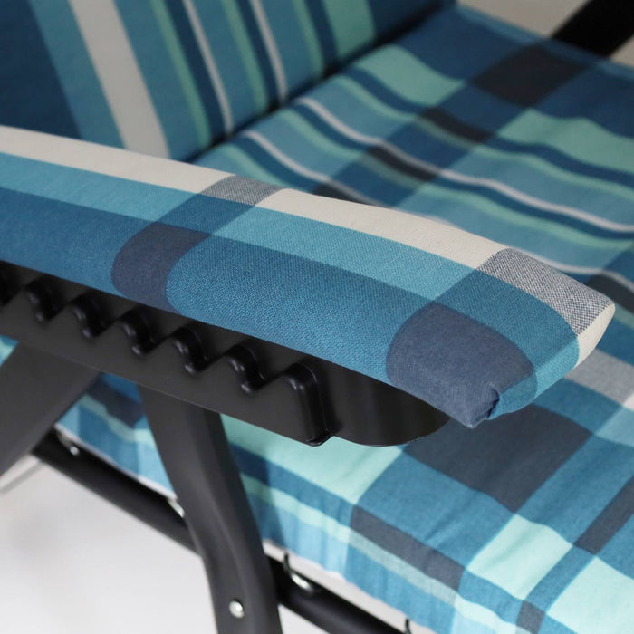 Marvin Poltrona Sdraio da Giardino con Poggiapiedi Barbara Sdraio Reclinabile Regolabile  Cuscino Imbot AZZURRO SCOZZESE