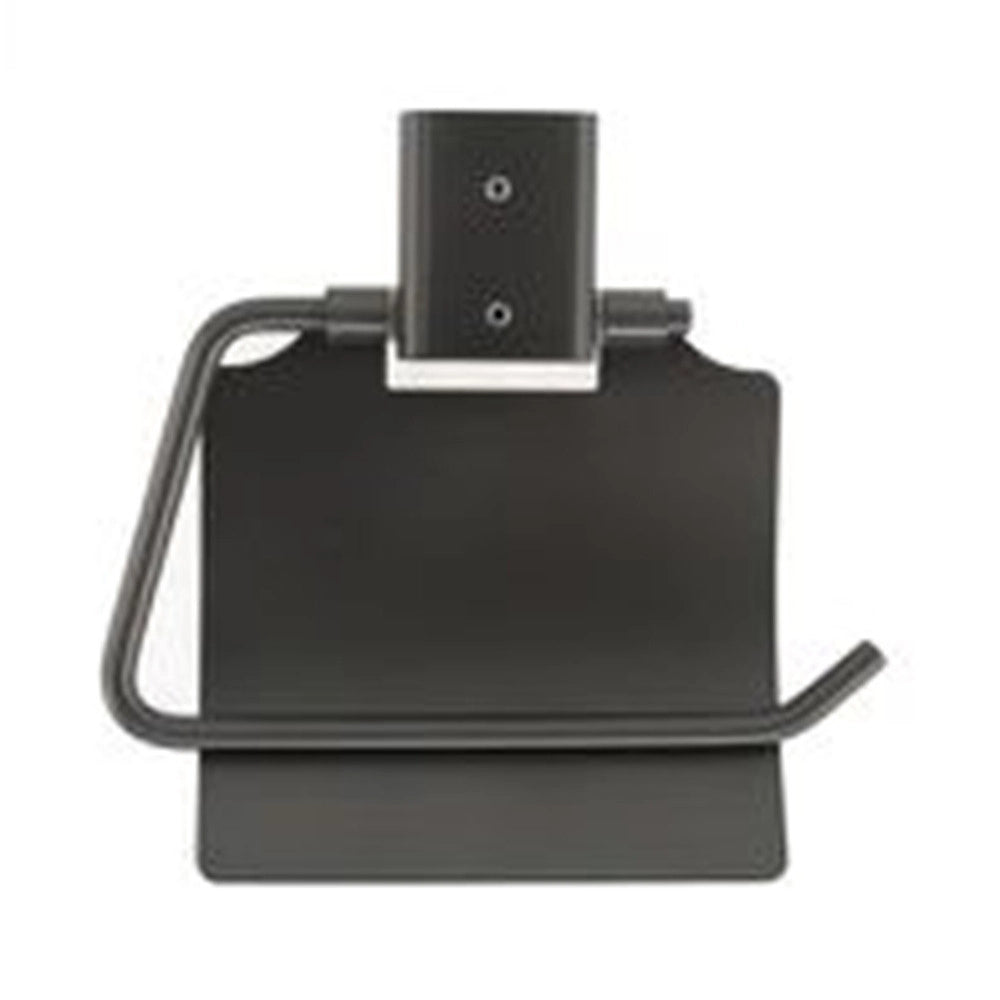 Trade Shop - Porta Rotolo Carta Igienica Parete Stilizzato Acciaio Con Copertura Grigio Bagno 87941 -