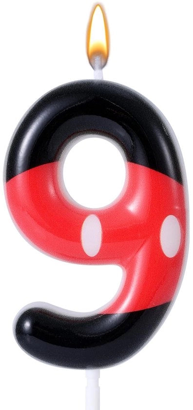 Candela per torta numero 9 - Paraffina - 5,8x3,8cm