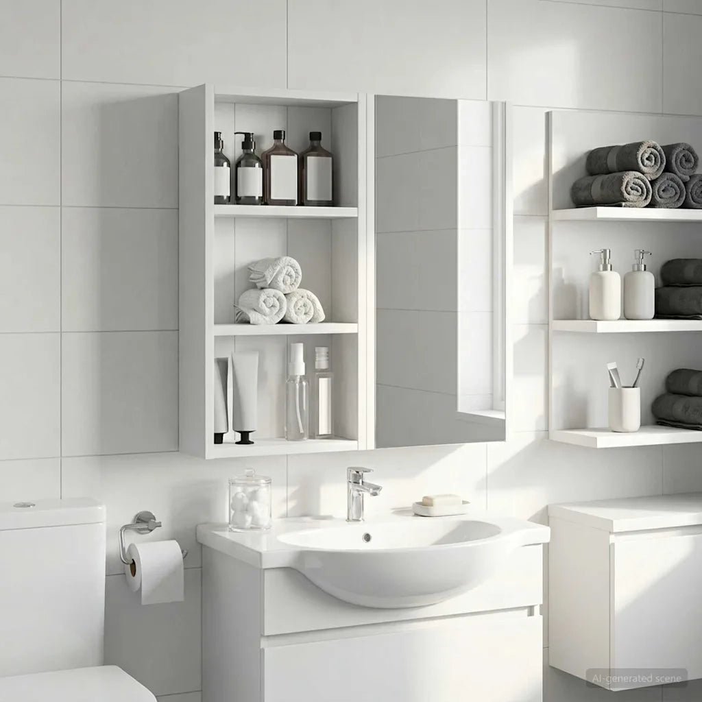 Armadio da bagno a muro Bianco 30 x 10 x 60,5 cm 889319