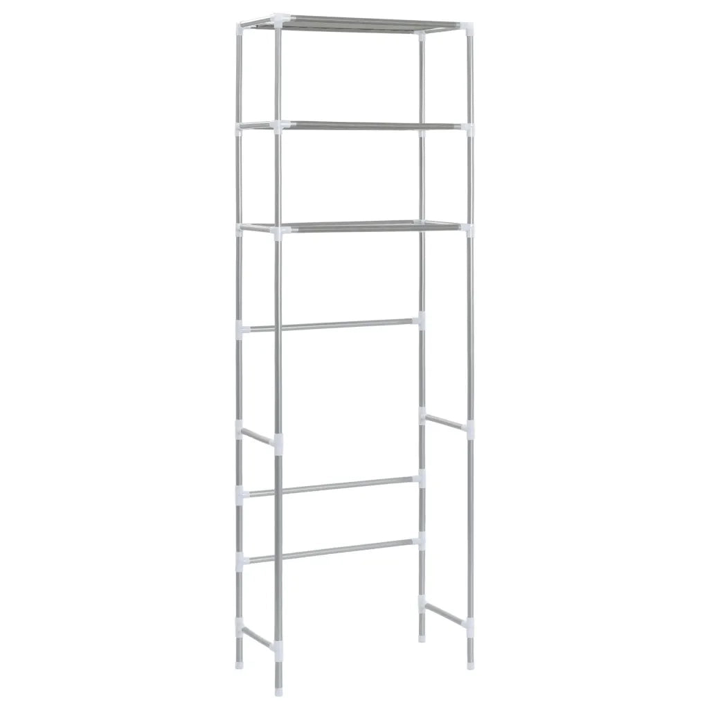 Scaffale per Bagno con 3 Ripiani Argento 53x28x169 cm cod mxl 53525