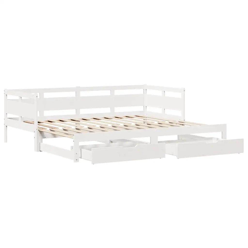 vidaXL Letto Estraibile con Cassetti senza Materasso Bianco 80x200 cm