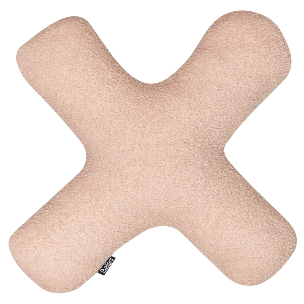 Set di 2 cuscini in tessuto decorazione tessile rosa a forma delle lettere XO divano soggiorno camera da letto