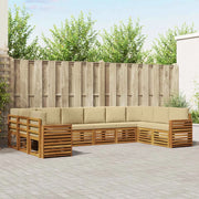 Set divano sezionale con cuscino 10 pcs Naturale e Beige