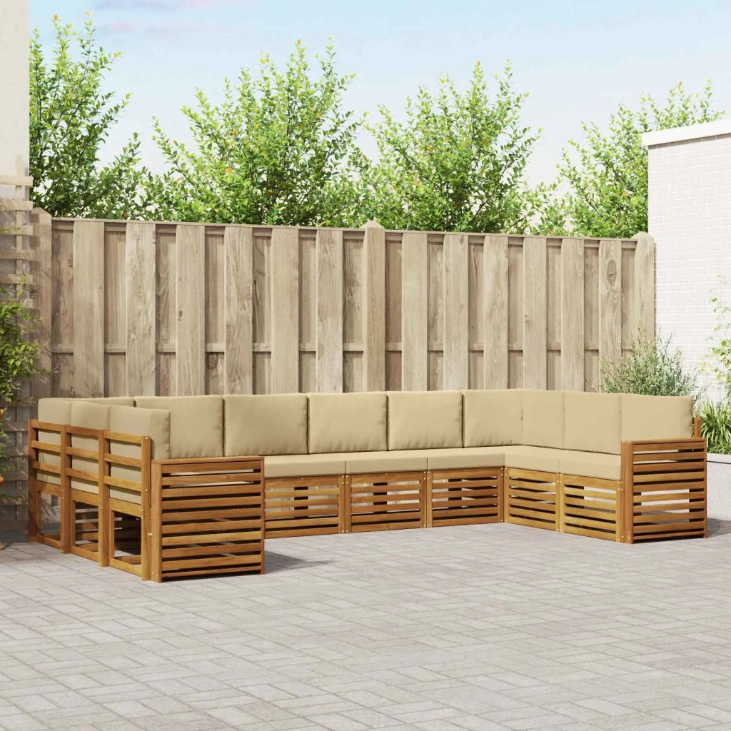 Set divano sezionale con cuscino 10 pcs Naturale e Beige