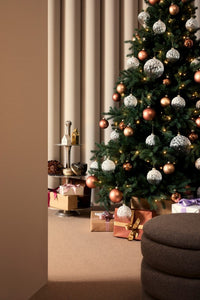 Pouf Contenitore Bouclé Grigio Moderno da Interno - JACKSON