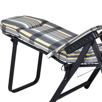 Marvin Poltrona Sdraio da Giardino con Poggiapiedi Barbara Sdraio Reclinabile Regolabile  Cuscino GRIGIO/AVORIO SCOZZESE