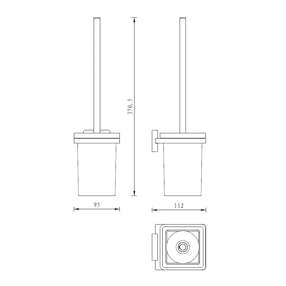 Porta scopino serie cubo da muro - fissaggio ad incollo o con viti