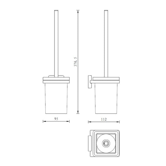 Porta scopino serie cubo da muro - fissaggio ad incollo o con viti