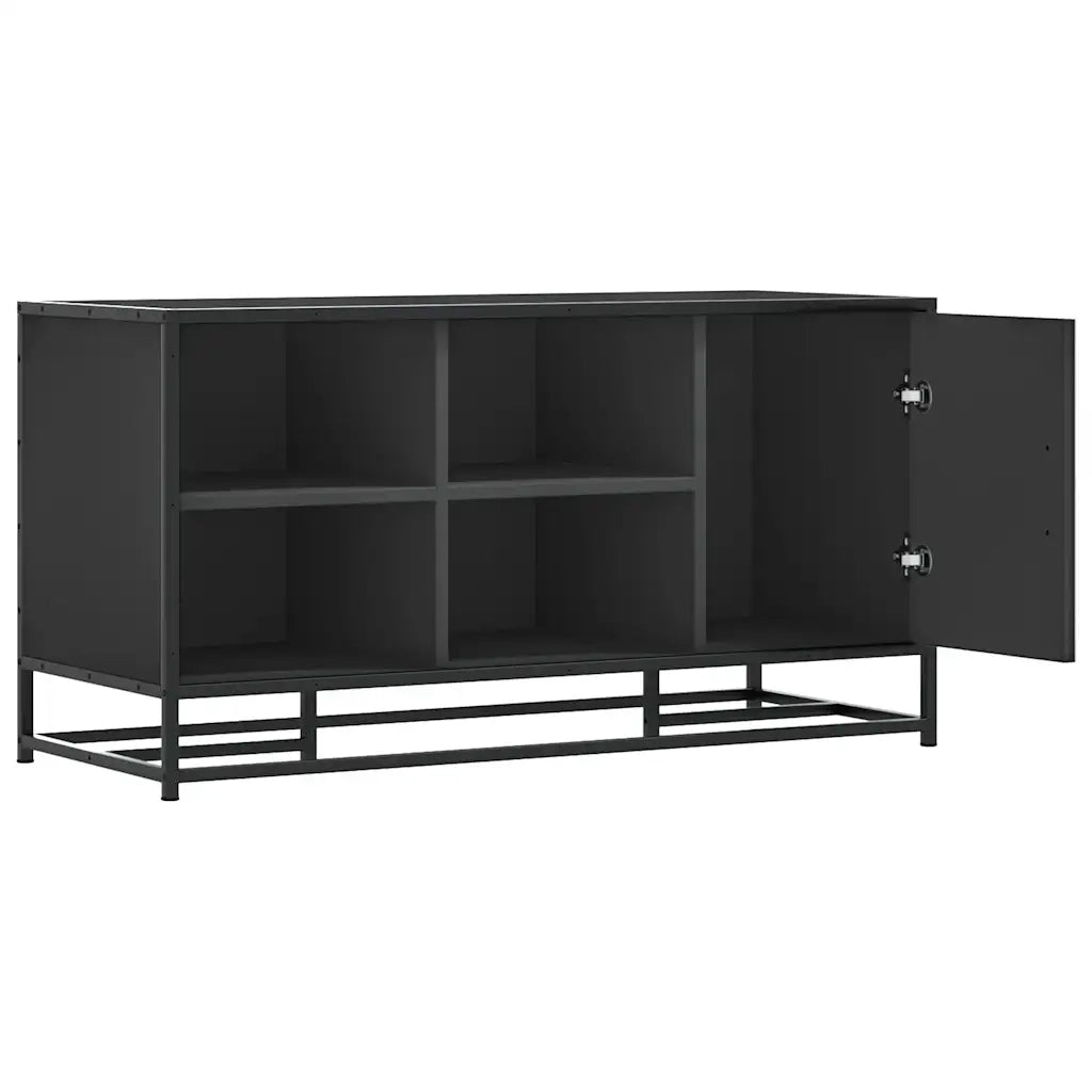 Scarpiera | Mobile per scarpe Nera 100x40x53,5 cm in Truciolato e Metallo