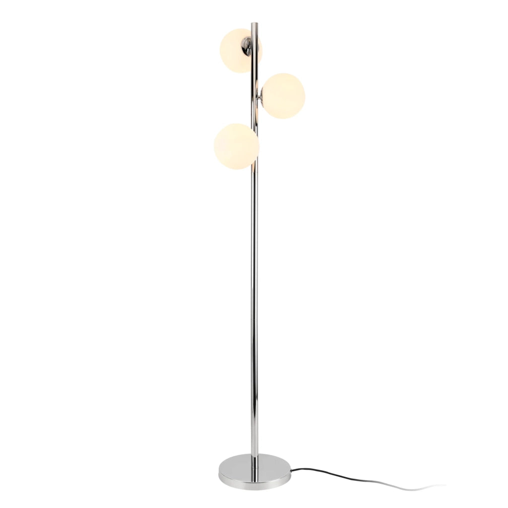 Lampada da terra lampada da terra metallo e vetro 3 x E14 154 cm cromo e bianco 03_0002438