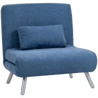 Poltrona con Funzione Letto, Design 2-in-1, Poltrona Letto, Ospite Letto, Rivestimento in Tessuto, con Cuscino, Blu