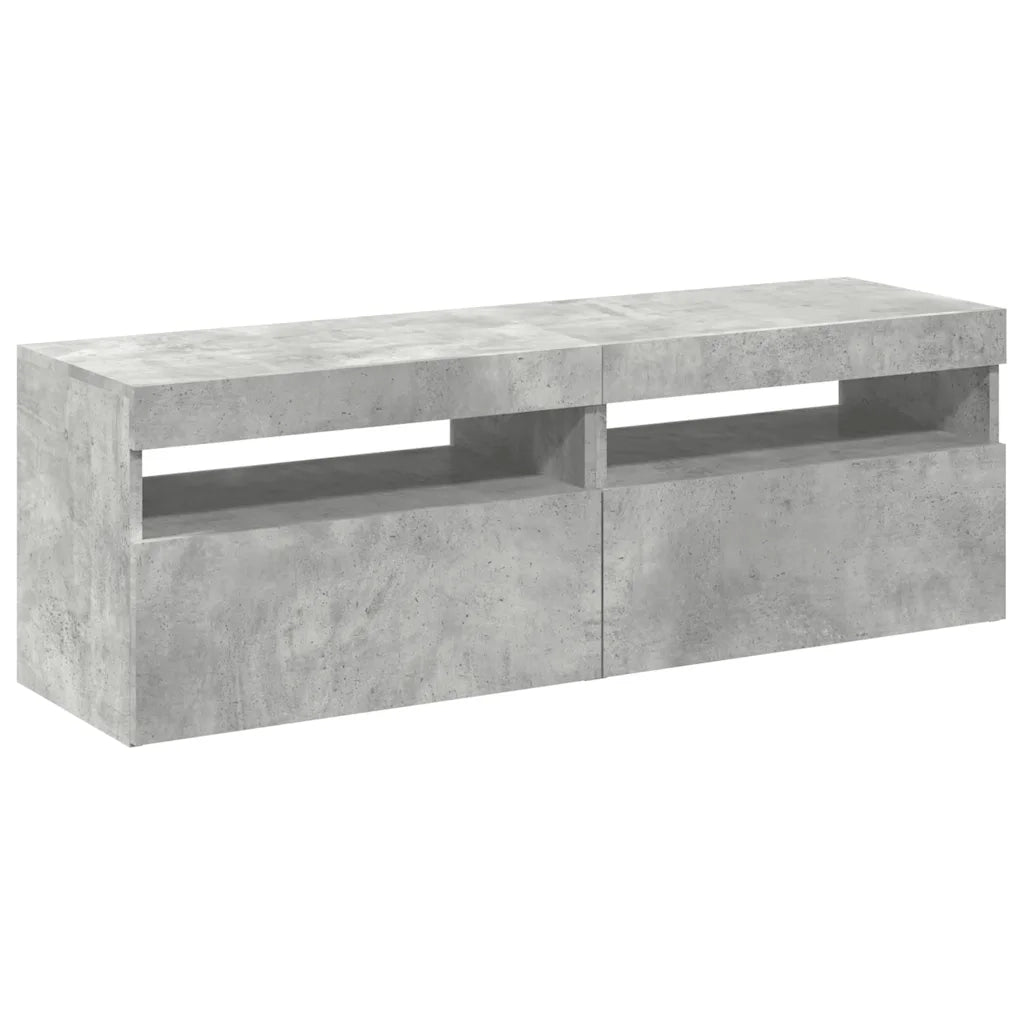 Mobili Porta TV con Luci LED 2 pz Grigio Cemento 60x35x40 cm cod mxl 33930