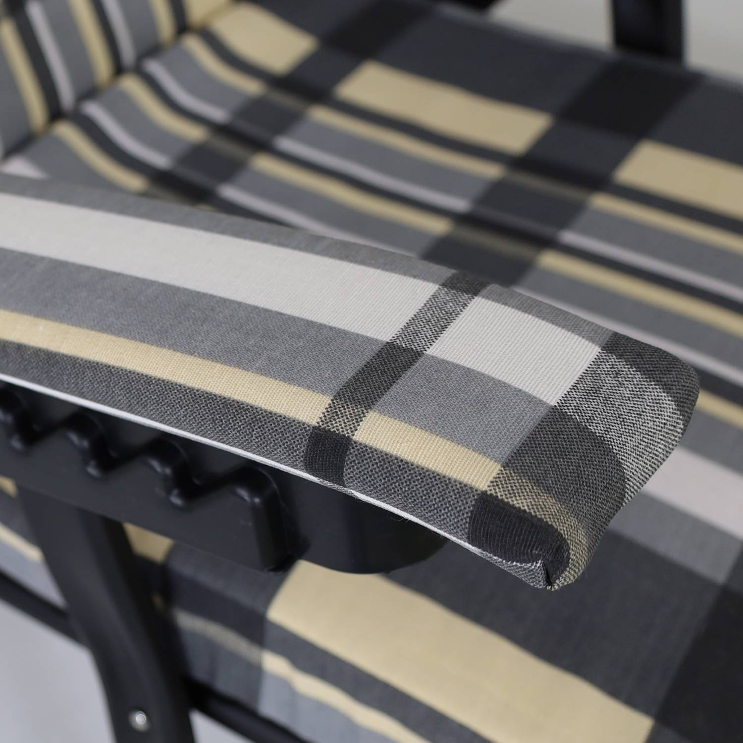 Marvin Poltrona Sdraio da Giardino con Poggiapiedi Barbara Sdraio Reclinabile Regolabile  Cuscino GRIGIO/AVORIO SCOZZESE