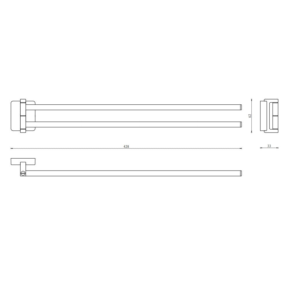 Porta salviette serie cubo a muro a snodo - fissaggio ad incollo o con viti