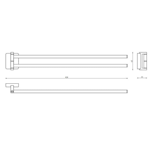 Porta salviette serie cubo a muro a snodo - fissaggio ad incollo o con viti