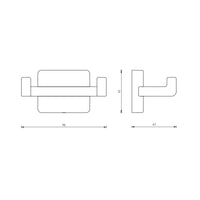 Portabito serie cubo da bagno con due appendini - fissaggio ad incollo o con viti