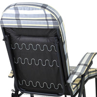 Marvin Poltrona Sdraio da Giardino con Poggiapiedi Barbara Sdraio Reclinabile Regolabile  Cuscino GRIGIO/AVORIO SCOZZESE